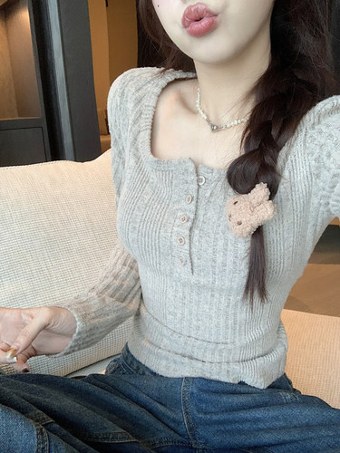 长袖修身显瘦内搭短款T恤女