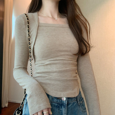 打底衫修身显瘦短款上衣ins