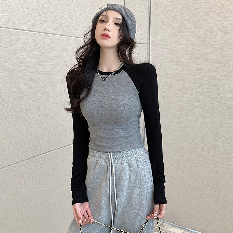 t恤女短款打底衫紧身上衣ins