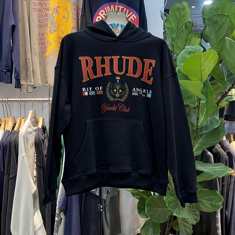 美式复古字母落肩保暖连帽卫衣