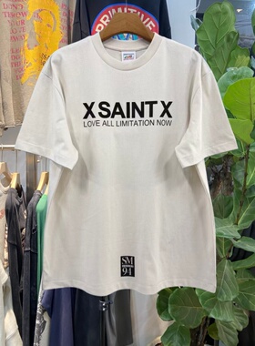 Saint xxx stb美式小众字母印花短袖T恤男女宽松百搭圆领潮牌上衣