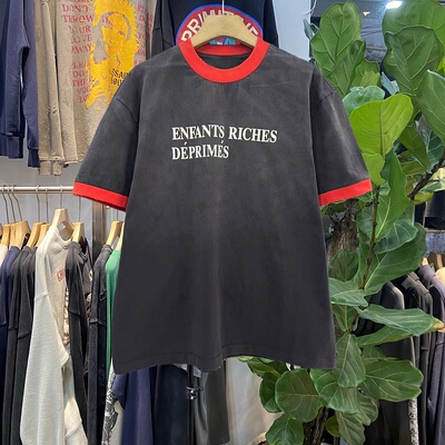 美式复古ERD字母拼接短袖T恤