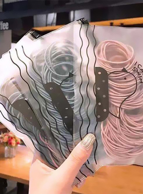 橡皮筋黑色头绳发圈小扎头牛皮筋绑扎头发高弹力胶圈男女简约耐用