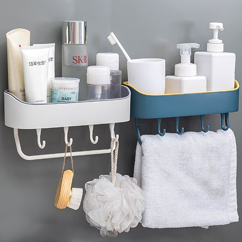 壁挂免打孔墙上洗漱台毛巾收纳架