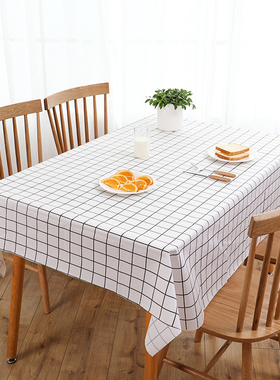 桌布布艺防水防油免洗北欧ins网红长方形餐桌布茶几pvc学生书桌垫