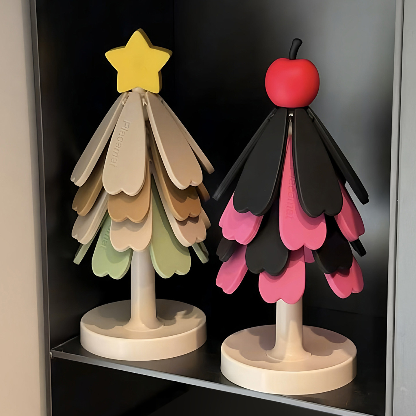 高级感圣诞树隔热垫餐桌摆件创意一棵树硅胶防烫锅垫折叠杯垫碗垫,餐饮具,餐垫,淘宝优惠券,粉丝福利购,淘宝优惠卷