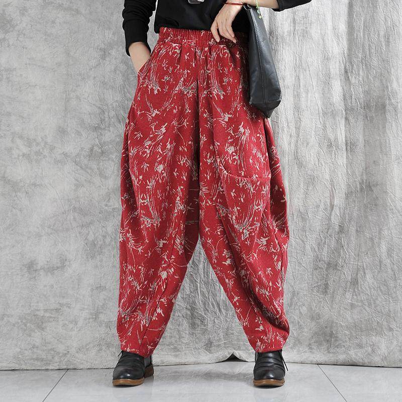 易见灯笼裤女秋冬高腰时尚大码阔腿萝卜裤洋气垂感百搭花色长裤