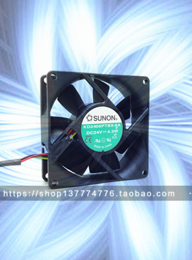 原装正品SUNON 8025 24V 4.3W 8cm双滚珠变频器风扇KD2408PTBX-6A