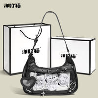 Yangdingmao Original genuine small Appetite Crescent toothache Bag, a versatile silver underarm single-shoulder bag for girls in a 2D style thumbnail 4