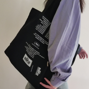 时间开物原创设计全棉单肩帆布包大容量通勤文艺托特包环保袋ins