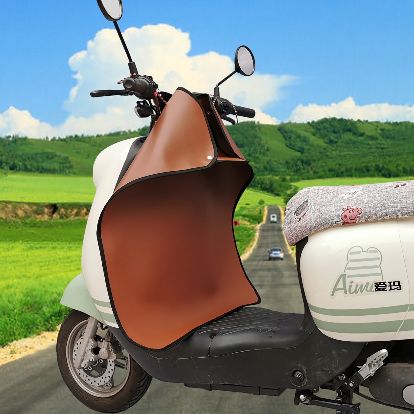 摩力给敞开式电动车挡风被夏季薄