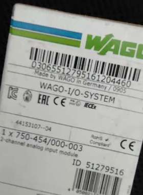 (议价）万可模块wago750-454000-003  750-4