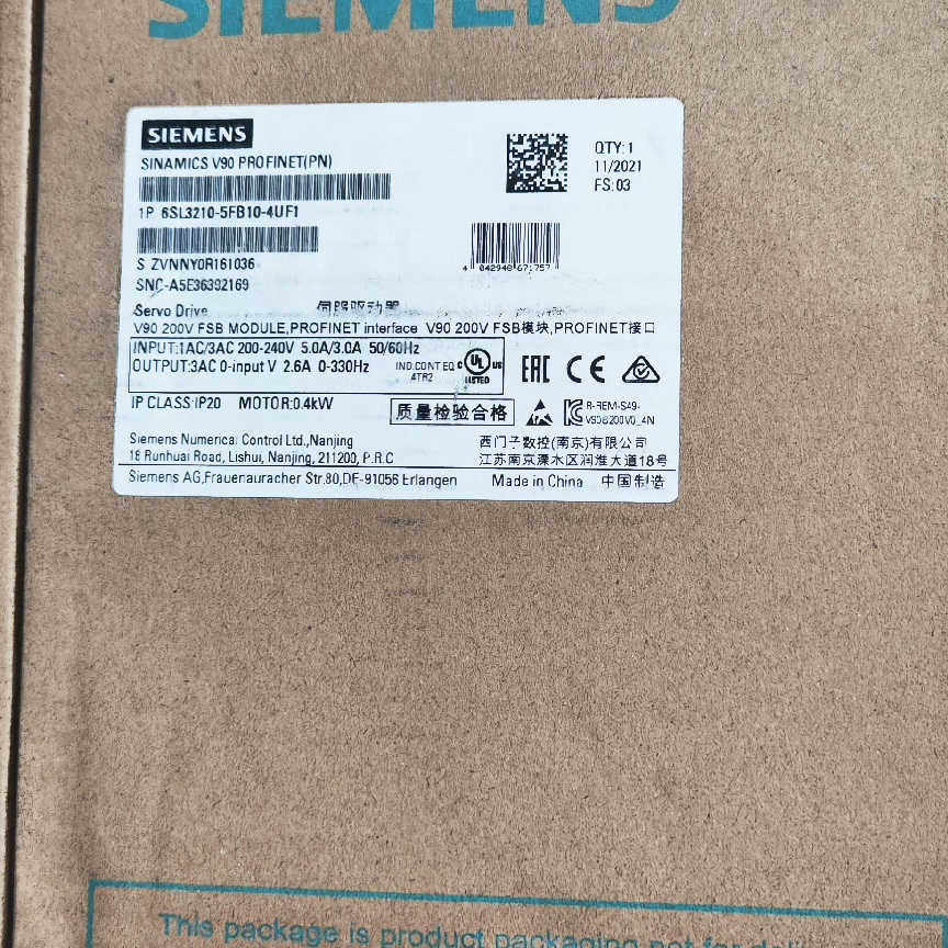 #电机伺服驱动器 6SL3210-5FB10-4UF1议价