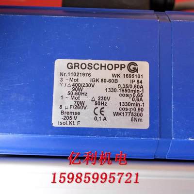 Groschopp 11021976 Groschopp伺服电 WK1695101 IGK80-6B现货议