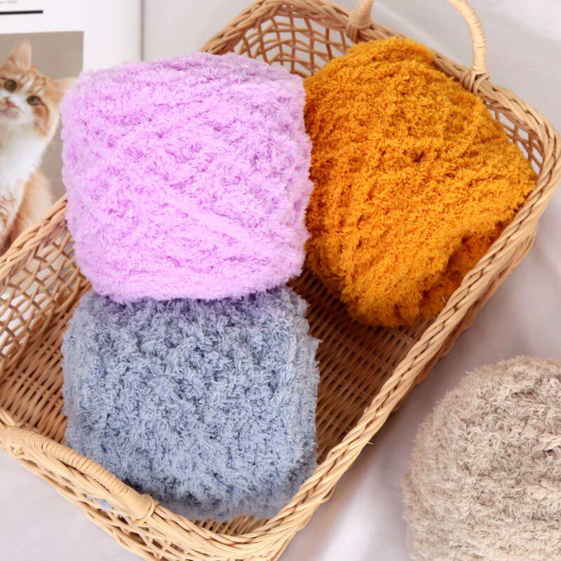 CORAL FLEECE LINE VELVET TOWEL LINE THICK SCARF BABY CHILD BABY COTTON HANDMADE DIY SELF-WOVEN MATERIAL PACKAGE