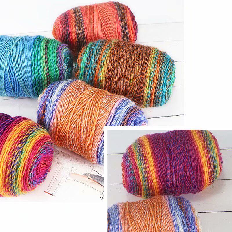 SEGMENT DYED WOOL THREAD HAND-KNITTED MEDIUM THICK ROD NEEDLE JACKET SWEATER SCARF THREAD HOOK SHAWL WOOL YARN DIY MATERIAL PACKAGE