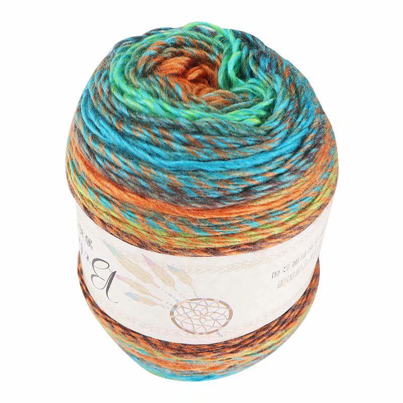 SEGMENT DYED WOOL THREAD HAND-KNITTED MEDIUM THICK ROD NEEDLE JACKET SWEATER SCARF THREAD HOOK SHAWL WOOL YARN DIY MATERIAL PACKAGE