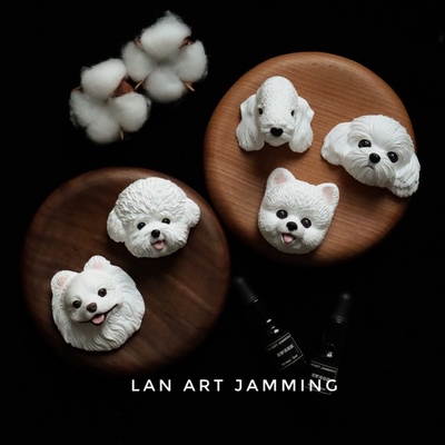 车载比熊狗头扩香石出风口