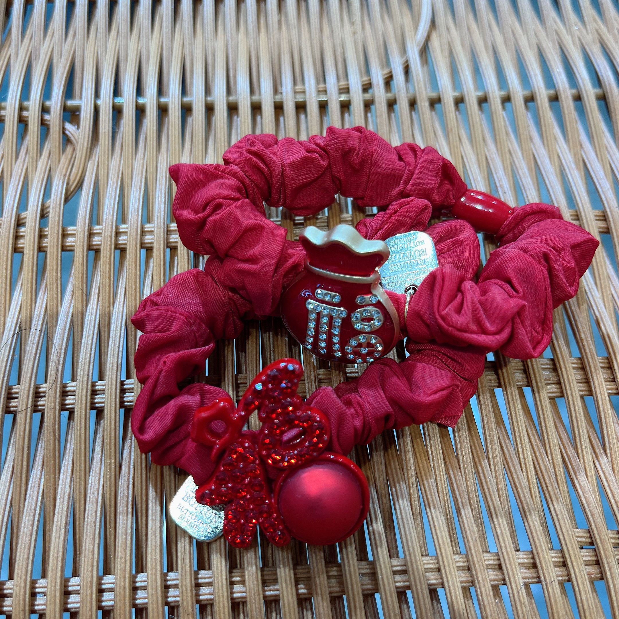 福气满满新年红色福袋小肠圈皮筋女马尾扎头绳发绳头饰（发两根）