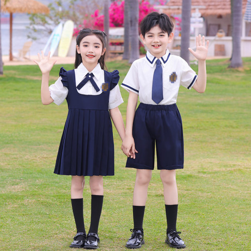 小学生夏季班服六一英伦套装幼儿园园服儿童校服毕业照合唱演出服