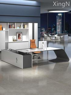 老板办公桌椅组合简约现代总裁室单人经理电脑桌子烤漆大班台家具