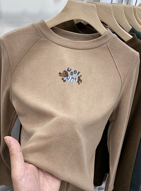 女童德绒打底衫圆领秋冬装2025新款女孩内搭儿童加厚百搭长袖上衣