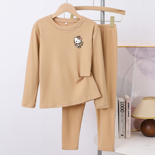 儿童保暖内衣套装秋冬女童凯蒂猫睡衣男童德绒秋衣秋裤加厚家居服