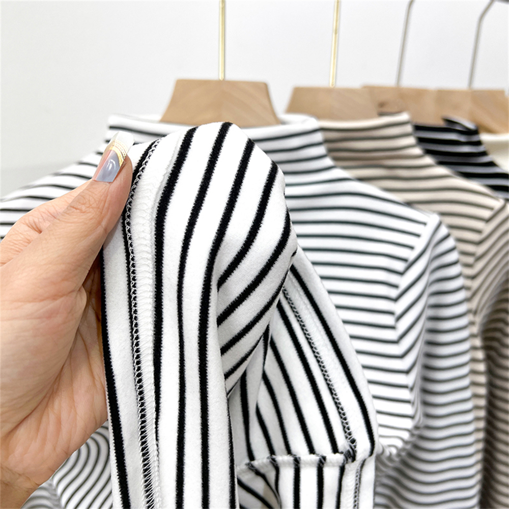 【童装TOP店】条纹德绒打底衫