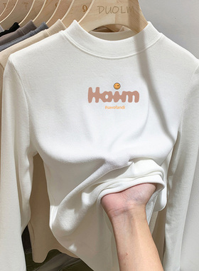 男女童装德绒打底衫内搭叠穿半高领一体绒长袖t恤秋冬装儿童上衣