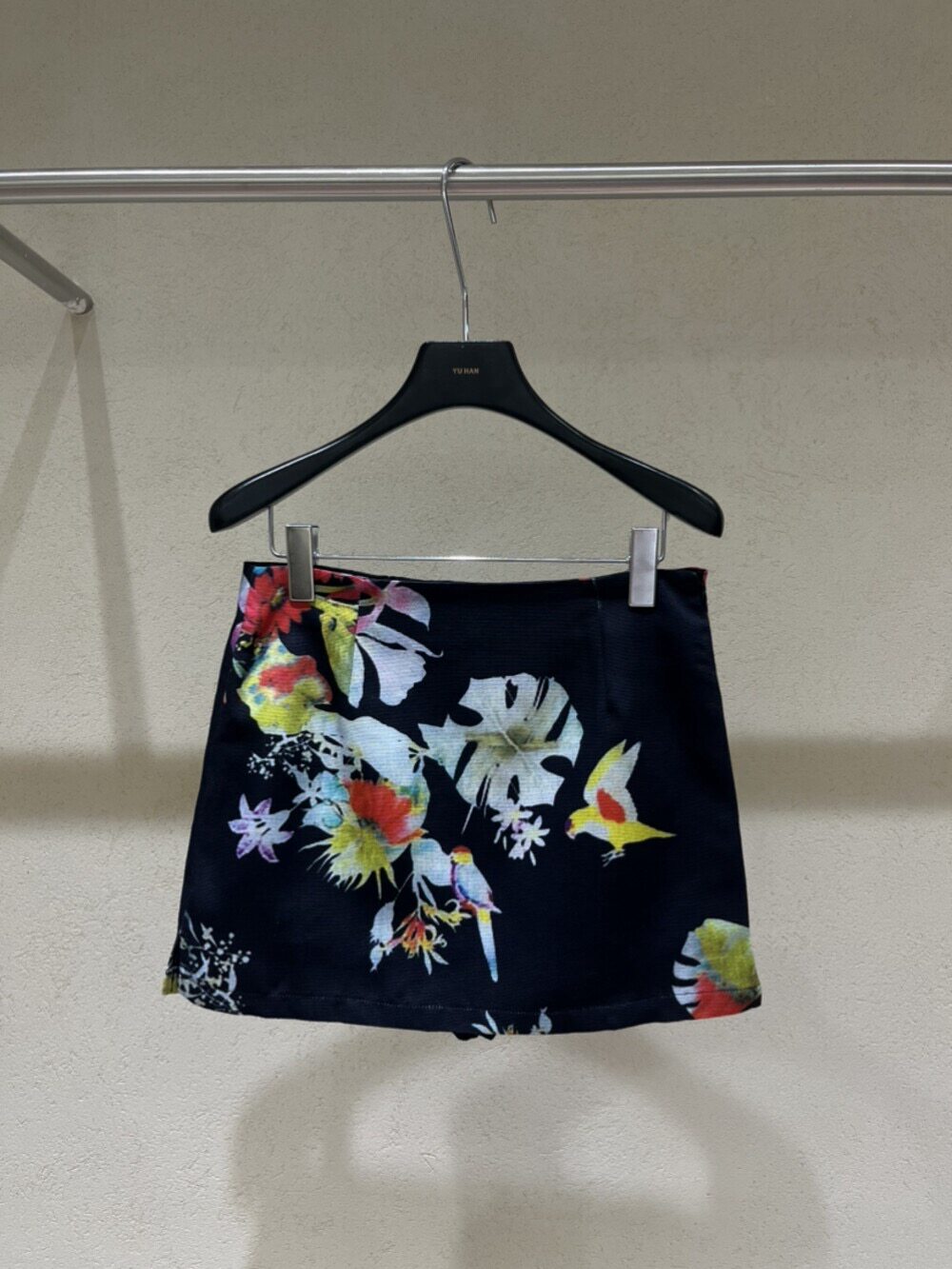 2026春夏款时尚百搭高腰显瘦A字裙短裙女复古花卉印花短款半身裙