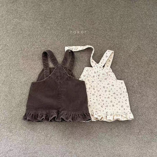 韩版新款婴幼童装女童春秋季可爱洋气灯芯绒背带裙背心连衣裙