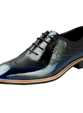 1232B商务正装系带低帮皮鞋欧码英伦风时尚潮流男士皮鞋