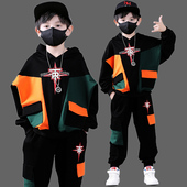 男童秋装 童装 2026新款 裤 男 男孩时髦衣服纯棉工装 帅气儿童卫衣套装