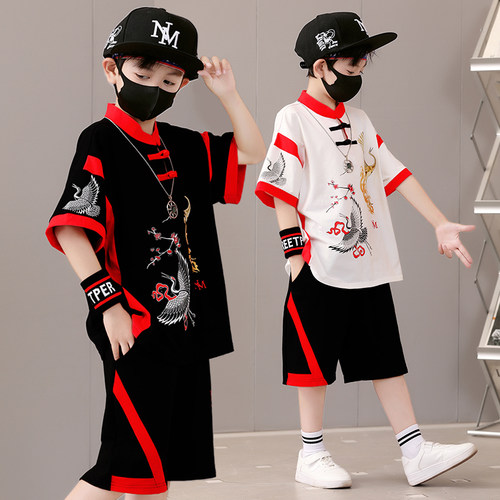 男童短袖唐装汉服套装