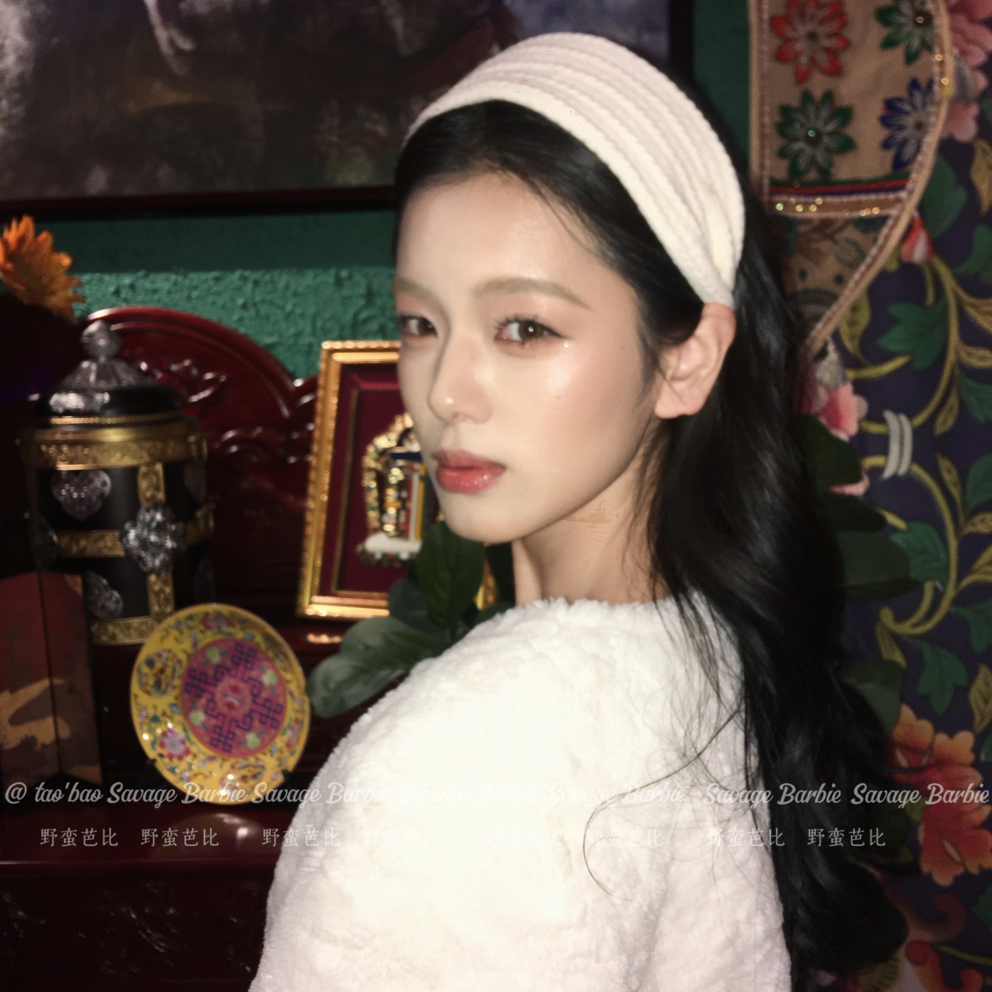 韩系麻花纹理针织发箍复古百搭宽边高颅顶头箍温柔显脸小发饰头饰