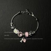 可爱甜美粉色kitty镶钻手链y2k千禧风亚文化卡通猫咪手串手镯手饰