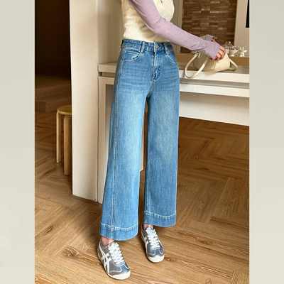 商场品质小个子直筒牛仔裤九分裤