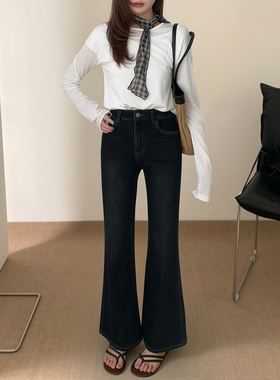 ISMX小个子牛仔裤早春新款巨好看百搭的裤子显瘦微喇九分裤277773