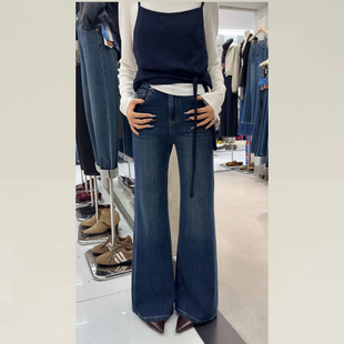 子女高腰显瘦不贴腿喇叭裤 iez秋冬加绒牛仔裤 微喇裤 型超好看 版