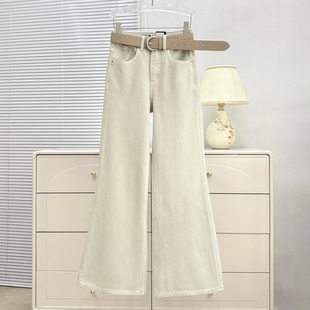 微喇牛仔裤 ISMX奶茶色超模筒喇裤 型超好看 四面弹不贴腿版 女新款