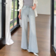 2026早春新款 版 型超好看 ISMX白灰色微喇牛仔裤 直筒不贴腿喇叭裤
