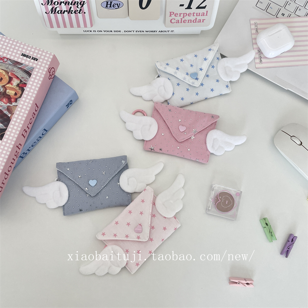 小白兔几 可爱翅膀零钱包2025迷你包卡包硬币收纳耳机杂物整理袋