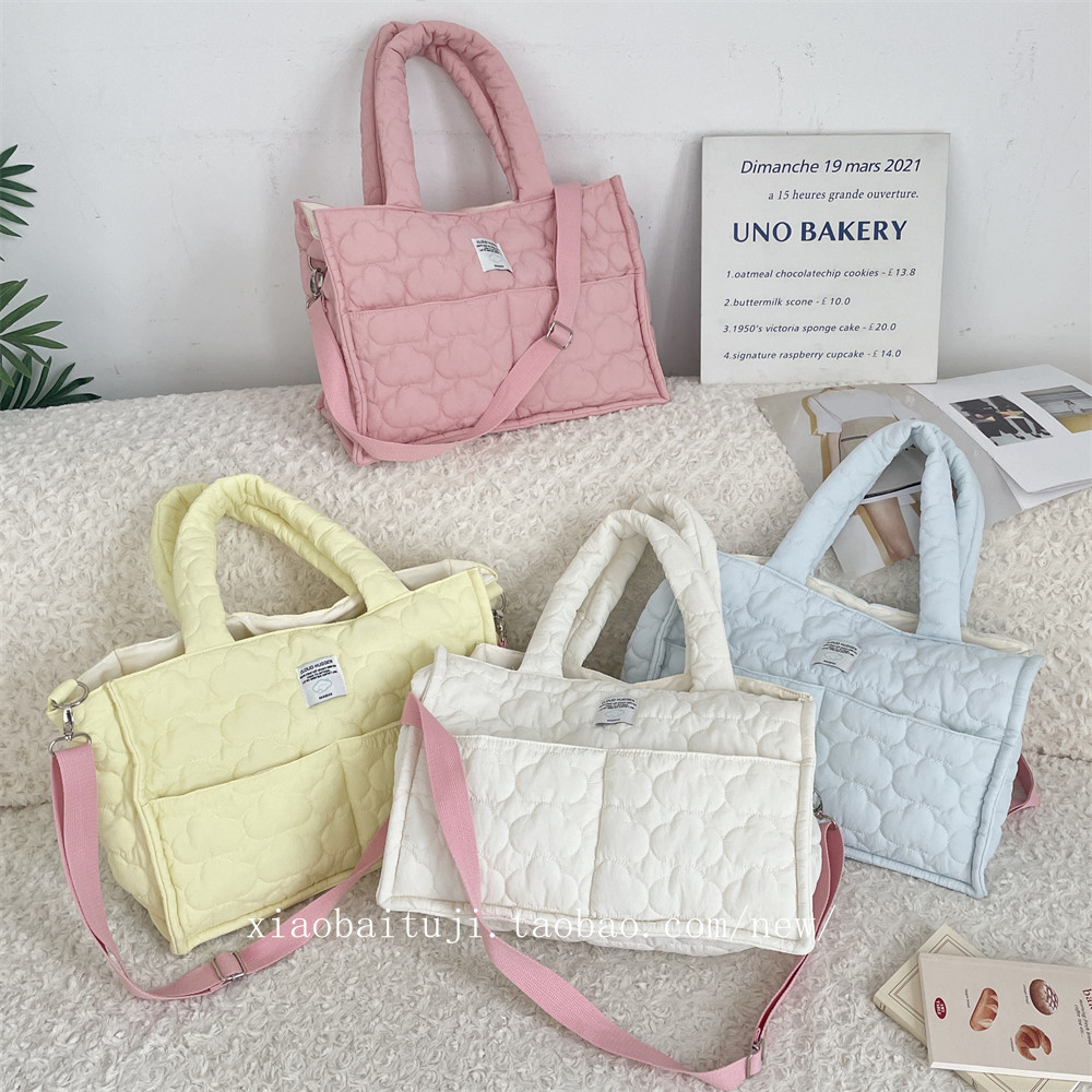 小白兔几 韩国ins绗缝软绵绵新款大容量手提包轻便斜挎单肩包包,箱包皮具/热销女包/男包,通用款女包,淘宝优惠券,粉丝福利购,淘宝优惠卷