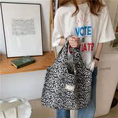 小白兔几 复古豹纹大容量背心包休闲女学生单肩包旅行拍照百搭款
