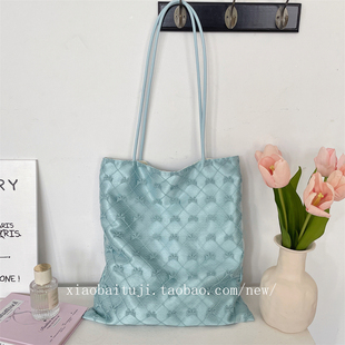 小白兔几 韩系蝴蝶结蕾丝少女休闲法式单肩包手提托特大容量女包