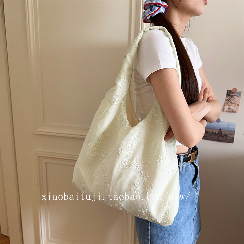 小白兔几 小清新雪纺小花单肩背心包购物袋ins大容量休闲帆布包,箱包皮具/热销女包/男包,通用款女包,淘宝优惠券,粉丝福利购,淘宝优惠卷