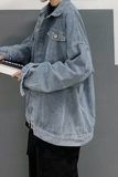 港风秋季帅气外套宽松韩版上衣简单百搭牛仔夹克男JK331/P55，男装夹克，电商D202-1