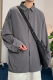 纯色长袖衬衫男女港风秋季学院风简约百搭外穿衬衣C215/P30，男装衬衫，电商D202-1