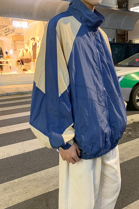 春季新款港风宽松双层拼接夹克男休闲学院风韩版上衣JK101P55,男装夹克,电商D202-1