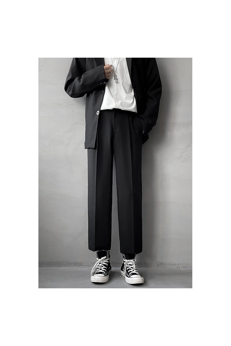 青年四季直筒免烫休闲西裤男韩版百搭黑色九分裤XK012-P35,男装西裤,电商D202-1